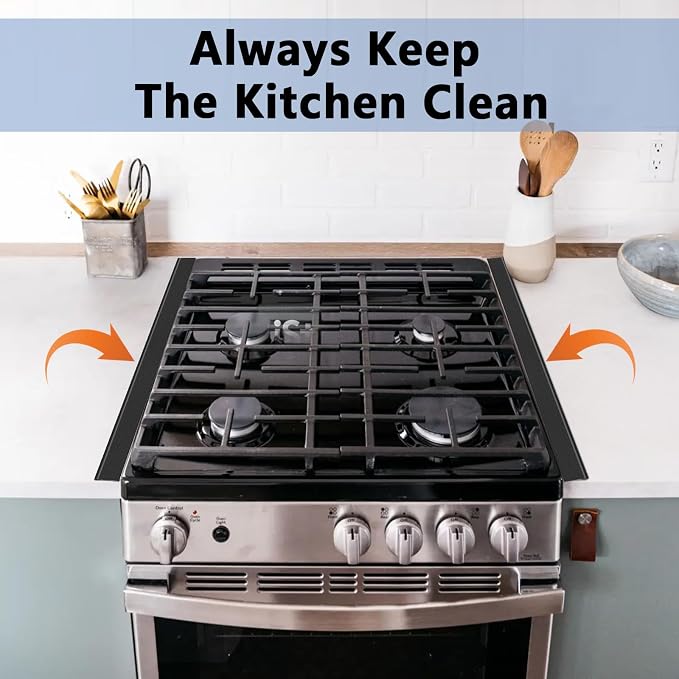 Stove Gap Covers Stainless Steel, 2 Pcs Stove Gap Filler for Counter Side Gap, Retractable Length 13.8" to 27.5"