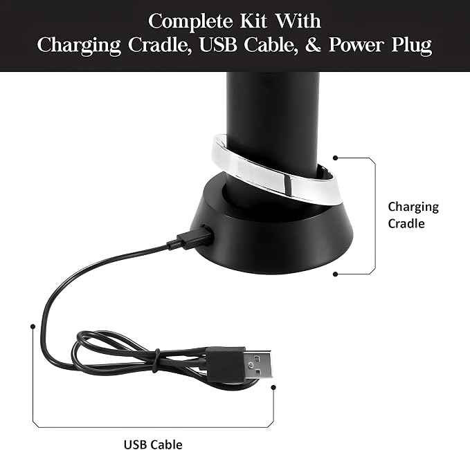 Linkstyle.life Electric Wine Opener, Automatic Rechargeable Wine Bottle Opener with Charging Base and Foil Cutter, Premium Metal Corkscrew, Gift for Dad, Wine Gifts for Men, Wine Lovers