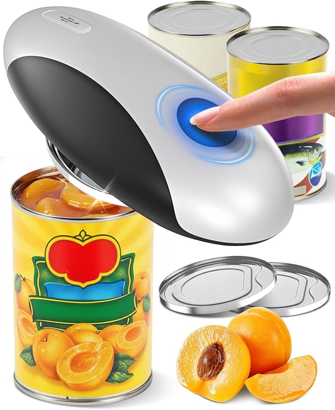 Zoomsnail Electric Can Opener, Automatic Rechargeable Can Openers with One-Touch Smooth Edge & Magnetic Lid - Hands-Free Easy-Grip Opener for Seniors with Arthritis and Most Cans