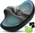 Noseless Bike Seat Cushion for Men & Women - Extra Padding & Comfort Wide Bicycle Seat, Oversized Comfortable Saddle for Peloton Bikes, Exercise Bikes, Electric Bikes, Cruiser Bikes