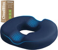 CloudBliss Donut Pillow Stadium Seat Cushion for Tailbone Pain Relief and Hemorrhoids, Memory Foam Seat Chair Cushion, Portable Seat Cushions for Bleachers, Car, Home & Office