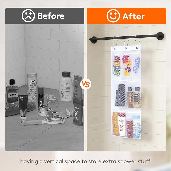 Lifewit Cruise Essentials Shower Caddy Must-Have, 7 Pockets Hanging Bathroom Organizer with Quick-Dry Mesh, Portable Shower Bag to Storage Soap, Shampoo, for RVing, Travel, Camping, White, 1 Pack