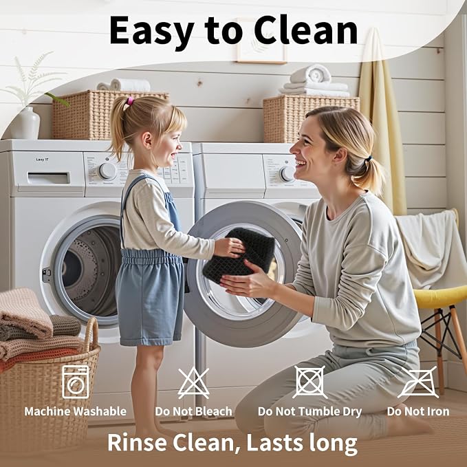 Black Long Bathroom Rug - Waffle Runner Bath Mat Non Slip Washable, Super Absorbent & Quick Dry, Boho Bath Mat Farmhouse Bathroom Decor, 24'' x 72'', Black