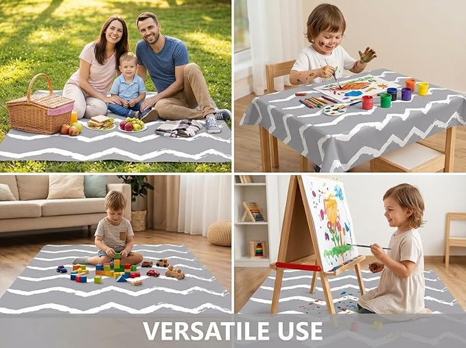 Large Splat Mat for Under High Chair/Arts/Crafts, WOMUMON Washable, Waterproof, Non Slip, Portable Floor Protector for Baby, Kids, Durable Spill, Splash Mat for Pet