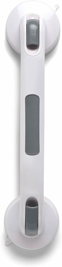 Medline Bath Safety Suction Cup Assist Bar, 12 Inch - Secure Grip, Easy Installation, Ideal for Medical Patients, Hospitals, Nursing Homes, White