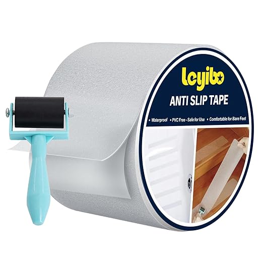 Anti Slip Tape Clear Waterproof Outdoor/Indoor, 4" x 35Ft Non Slip Traction Grip Tape for Bathtubs, Boats, Stairs, Pools, Transparent, Soft, Comfortable for Bare Feet (4" X 35')