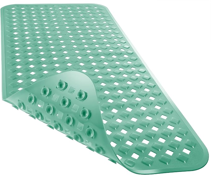 Yimobra Bathtub Mat Non Slip, 35"X16" Shower Mat with Strong Suction Cups&Drain Holes, Long Anti Slip Bath Tub Mat for Inside Shower, Machine Washable Fast Drying, Bathroom Essentials, MARRS Green