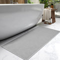 AMOAMI-Bath Mat-Absorbent Quick Dry Bathroom Floor Mats-Washable Rubber Backing Bath Mats for Bathroom Rugs Fit Under Door-Bath Rug for in Front of Sink Bathtub Shower Room, Grey 17''x59''