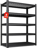 Set of 5-71"H Garage Shelving-3000LBS 5 Tier Storage Shelves,Adjustable Heavy Duty Metal Shelving Unit and Storage Large Wire Rack,Utility Steel Shelf For Shop Warehouse Industrial Pantry 71"x35"x16"