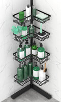DAOYA Standing Shower Caddy Corner - 4-Tier Floor Shower Caddy Corner Adjustable Bathroom Organizers and Storage with Soap Holder & Razor, Bathroom Free-Standing Organizer for Large Bottles