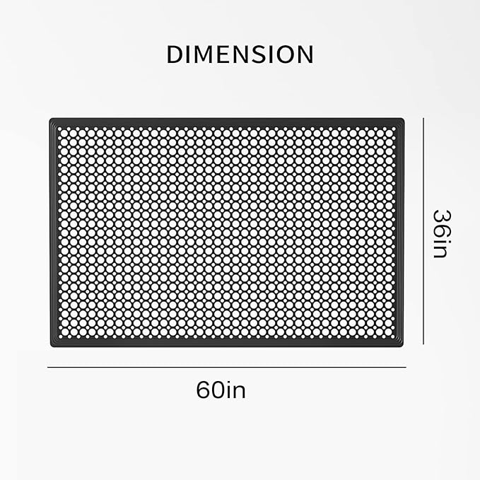 ROVSUN Rubber Floor Mat with Holes, 36''x 60'' Anti-Fatigue/Non-Slip Drainage Mat, for Industrial Kitchen Restaurant Bar Bathroom Utility Garage Pool Entry Door Mat, Indoor (36''x 60'' Black 2Pcs)