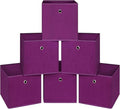 Foldable Storage Cubes Bins ,11 Inch Cloth Storage Cube Fabric Storage Box Cubes Organizer Baskets with Handles for Home Organizer Set of 6 (Purple)