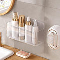 Diesisa Acrylic Wall Mount Organizer - 5.1" D x 10.9" W x 6" H, Large Size Adhesive Wall Self - Shower Caddies Organizer - Bathroom Shelves with Self Adhesive Tape for Bathroom, Kitchen - Large Size