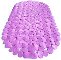 “Pebbles” Non-Slip Bathtub & Shower Mat 27”x14” Oval - Non-Toxic - Safe, Clean, Machine-Washable, Superior Grip & Drainage, Vinyl, for Smooth Floors ONLY, Opaque Pink