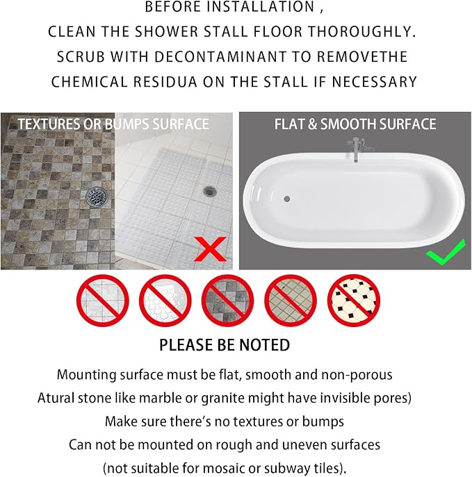 Yimobra Non Slip Bathtub Mat 40 x 16 Inch, Extra Long Shower Mat with Drain Holes, Machine Washable Baby Bath Mats, Strong Suction Cups for Bathroom Floor, Blue