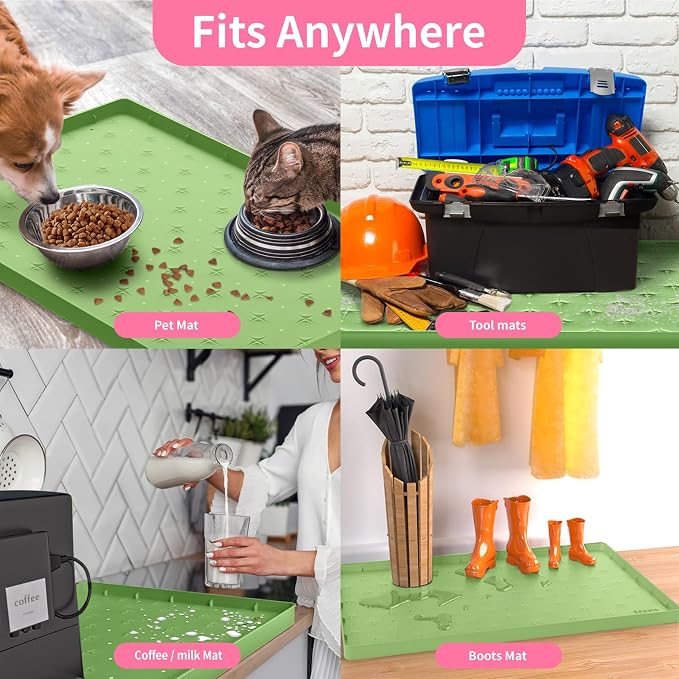 Sdpeia Under Sink Mat 22"×14" Waterproof Silicone Cabinet Liner & Sink Protector for Kitchen & Bathroom, Multi-Purpose Organizers Tray for Pets, Laundry, Cat Litter Mat