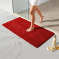 TYUU Red Bathroom Rugs, Ultra Soft Bath Rugs Non Slip Washable, Super Absorbent Quick Dry Bath Mat with Rubber Backing for Bathroom Floor, Shower, or Sink, Red 24" x 48"