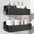 Nieifi Adhesive Wall Shelf, Shower Shelves, Shower Organizer for Bathroom Organization (Black, 2 pieces)