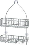 Simple Houseware Bathroom Hanging Shower Head Caddy Organizer, Silver (26 x 16 x 5.5 inches)