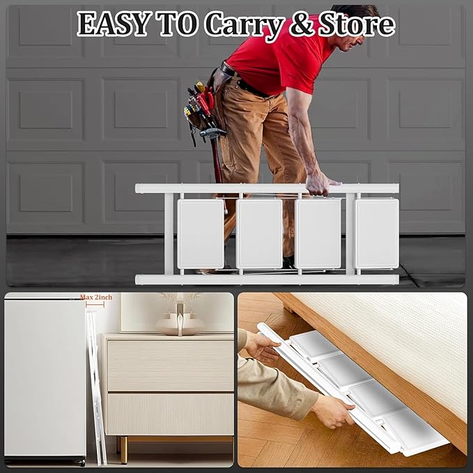 DIAMONDFORGE 4 Step Ladder, Folding Step Stool & Collapsible Stool for Kitchen, 330lbs Capacity with Wide Anti-Slip Pedal & Feet, Sturdy Steel Step Ladder for Home and Office, White