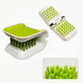 Knife Cleaning Brush, Blade and Cutlery Cleaner Brush with Bristle Scrubber, Non-Slip Handle Kitchen Cleaning Brush for Knives, Utensils, Dishes and Kitchen Tools (Green)