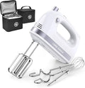 Lord Eagle Hand Mixer Electric Handheld 400W, 5-Speed Lightweight Kitchen Mixer with Stain-resistant & Waterproof Storage Bag, 5 Stainless Steel Attachments for Baking Cake Egg Cream Food Beater