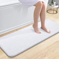 OLANLY Bathroom Runner Rugs 47x17, Extra Soft Absorbent Chenille Bath Rugs, Rubber Backing Quick Dry, Machine Washable Long Bath Mats for Bathroom Floor, Tub and Shower, Home Decor Accessories, White