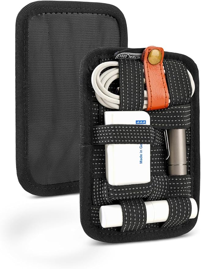 TACTICAL_GEEK EDC Organizer Board, Anti-Slip Elastic Woven Board, Utility Bag Insert Panel for Small Gear, Backpack Accessories (TCM11-S-Black)