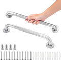 2-Pack Shower Grab Bars & Bathtub Safety Handles - 304 Stainless Steel Textured Non-Slip Assist Rails for Seniors & Mobility Support - Anti-Fall Bathroom Support for Tub, Shower & Toilet Area, 16 Inch
