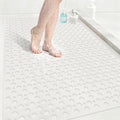 Non Slip Shower Mat with Suction Cups, 31.5x47.2 Inch Quick Drain TPE Anti Slip Shower Mats for Inside Shower, Large Shower Stall Mat Soft on Feet, Easy to Dry&Cut Machine Washable