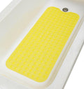 Extra-Long Non-Slip Bathtub & Shower Mat 39”x16” (Smooth/Non-Textured Tubs Only) Safe, Clean, Machine-Washable, Superior Grip&Drainage, Vinyl, Transparent Light Yellow
