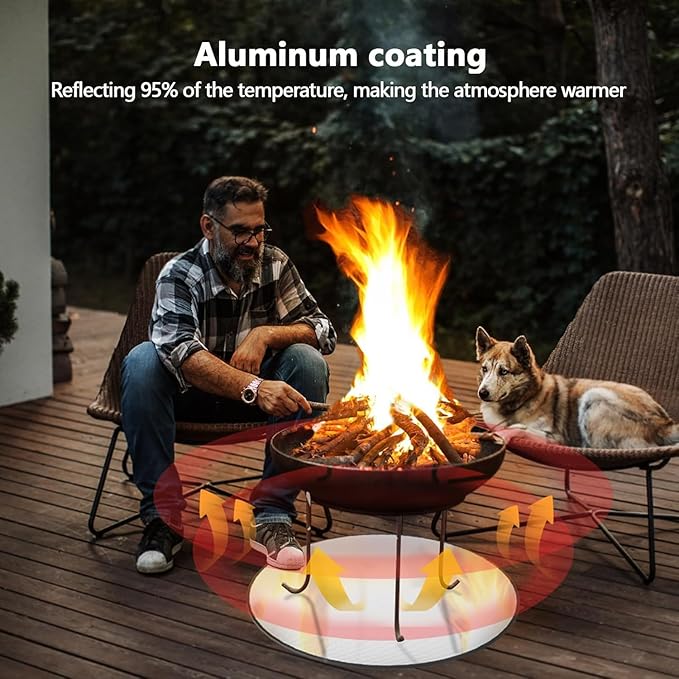 UBeesize 38" Heavy Duty Grill Mat & Fire Blanket, 2000°F Heat Resistant Waterproof Mat for Outdoor Grill, Fire Pit, Deck & Patio Protection, 3-in-1 Reusable, Easy Clean.