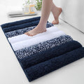 XIYUNTE Thick Bathroom Rug - 32"x20" Extra Soft Blue and White Microfiber Bath Rugs, Quick Dry Super Absorbent Rubber Backing Non Slip Washable Bath Mat for Floor Tub Shower