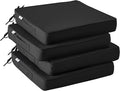 IPYNBAP Outdoor Chair Cushions Set of 4 -Waterproof Outdoor Seat Cushions for Patio Furniture, Patio Chair Cushion with Handle and Ties, Out Door Chair Pads,18.5x16x3-Square, Black