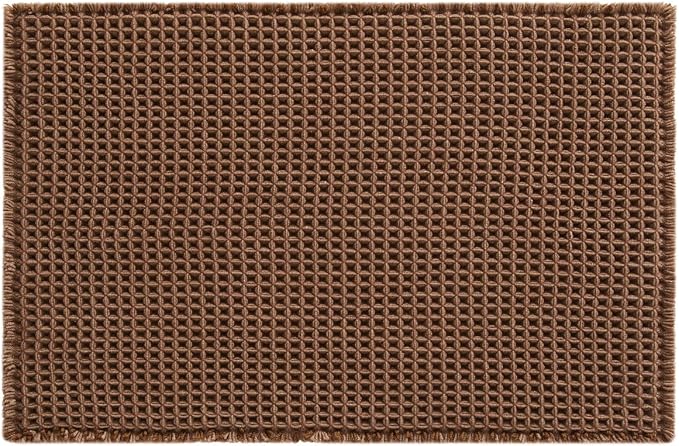 TYUU Waffle Bath Mat, Boho Bathroom Rugs Non Slip Washable Super Absorbent Quick Dry Bath Mat Farmhouse Bathroom Decor, 30"x20" Mocha