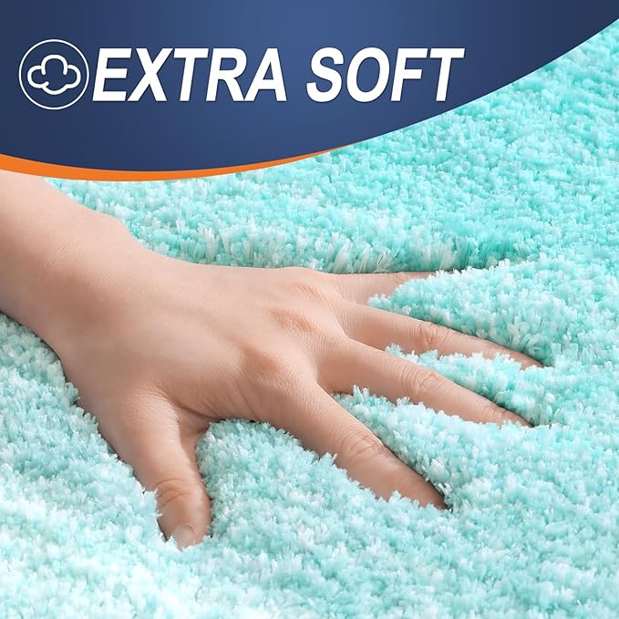 OLANLY Large Bathroom Rugs Mat 44x32, Extra Soft Absorbent Microfiber Bath Rugs, Rubber Backing, Quick Dry, Machine Washable Bath Mats for Bathroom Floor, Tub and Shower, Home Decor Accessories, Teal