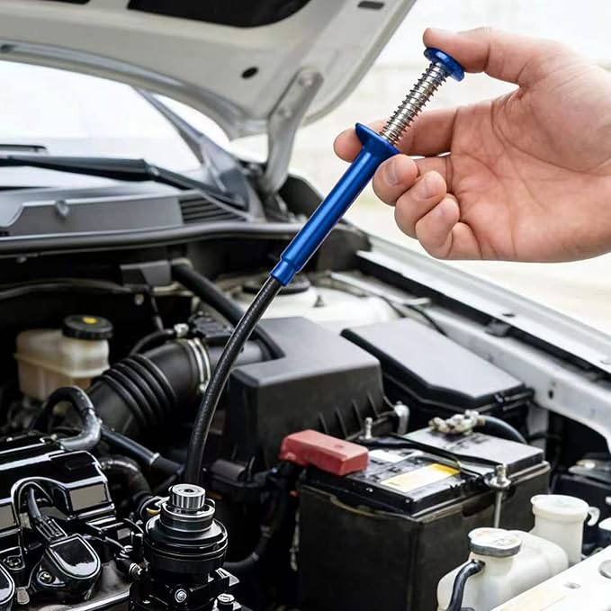 Grabber Reacher Tool, Flexible Magnetic Pickup Tool with 4-Claw Gripper & Spring-Loaded Handle, Pickup for Bathroom, Engine Bay, Kitchen & Sewers (24 inch) (Blue Magnetic Pickup Tool)