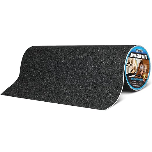 16in x 33Ft Anti Slip Tape,80 Grit Black Heavy Duty Anti Slip Safety Grip Tape, Waterproof, for Stairs Outdoor/Indoor,High Traction Stairs Non Skid Treads