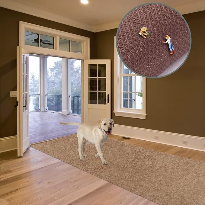 Custom Size Runner Rug 3 ft x 82 ft, 2-82ft Carpet Runners Hallway Entryway Kitchen Garage Laundry Room Area Rugs with Non-Slip Rubber Backing, Sand