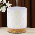 EQUSUPRO Essential Oil Diffuser 300ML Metal Aromatherapy Diffuser for Home with Auto Shut-Off & 4 Timers, Ultrasonic Humidifier with 7 Colors Lights for Large Room, Home Office Décor