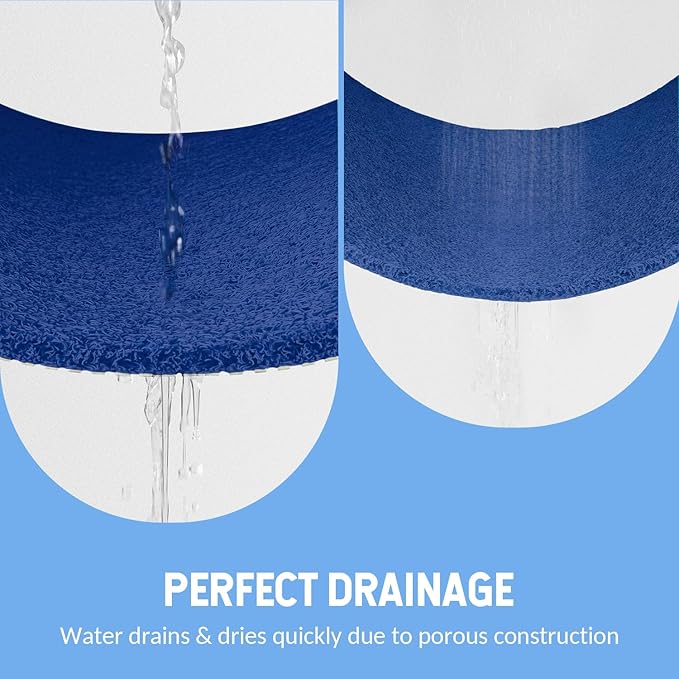 Hargiis Non-Slip Bathtub Mat, Anti Slip Shower Mat, Fast Drying Bathtub Mats, Foot Scrubber Mat, Anti Slip Mat for Tub, Floor, Bathroom, Kitchen, Home, Hotel (Navy Blue 32"×17")