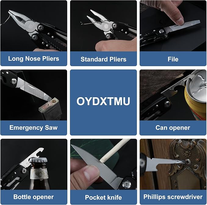 Outdoor 25-In-1 Mini Multitool plier,Portable EDC Gear with Safety Locking,Nylon Sheath,All-in-One Utility for Camping Hiking Survival,Birthday/Christmas Gifts for Dad Husband Boyfriend