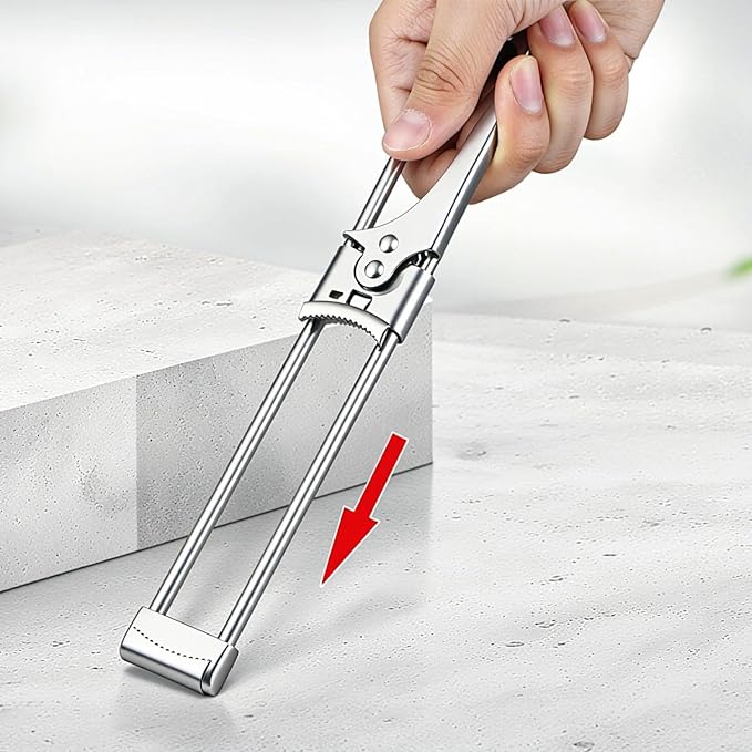 Adjustable Jar Opener Set of 2, Stainless Steel Bottle Opener for Tight Lids, Easy Twist Can Opener for Kitchen Use (Silver)