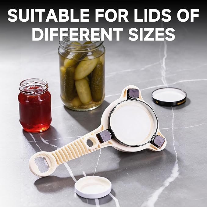 2026 New 4-in-1 Jar Opener, Adjustable Jar Opener for Seniors (Brown)