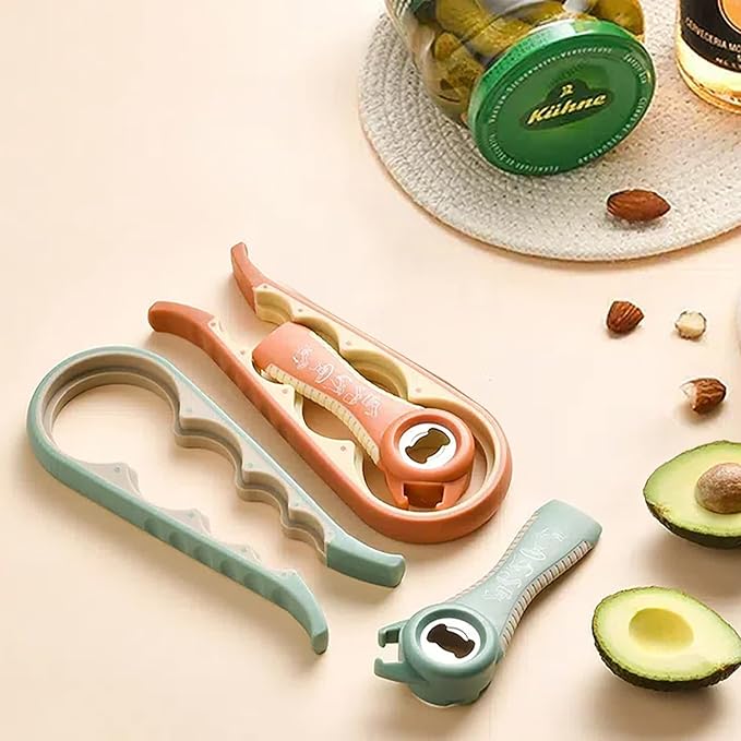 Bottle Opener for Arthritic Hand,Jar Opener for Old People, Children, Women, Those with Weak Hands,Multifunctional Kitchen Gadgets (A-Orange)