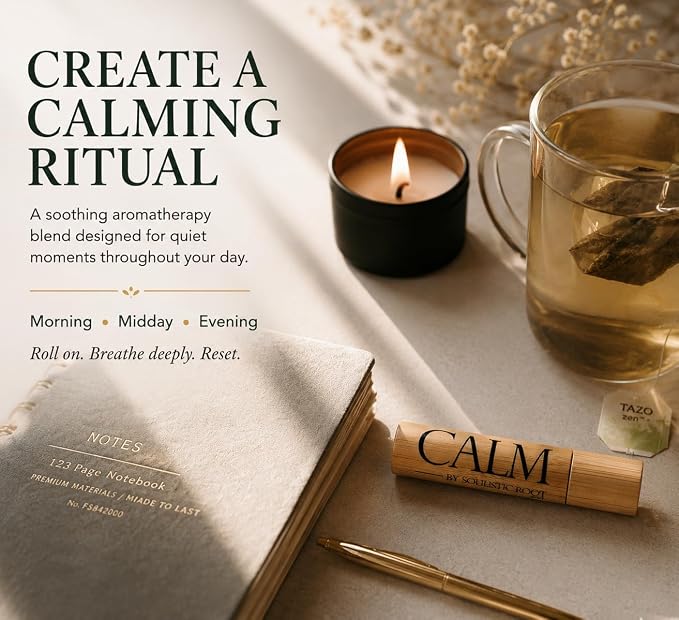 Calm Essential Oil Roller – Aromatherapy Roll On with Lavender & Chamomile – Calming Essential Oil Rollerball for Women, Self Care, Travel, Meditation & Wellness Gift – 10ml | Soulistic Root