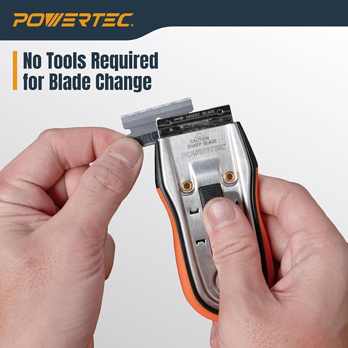 POWERTEC Razor Blade Scraper Tool Set with 20 Blades - 3.5" & 1.5" Scrapers for Removing Decals, Stickers, Glue, Paint & More (72066)
