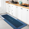 Bath mat Rubber Bathroom Mat-Quick Dry Absorbent Rug Non-Slip Thin Bathroom Rug Instant Dry Magic Bath mats for Bathroom Floor Mat in Front of Bathtub, Sink, Blue, 17x47in