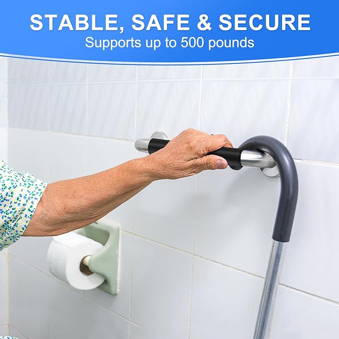 2 Pack 18 Inch Grab Bars for Bathtubs and Showers, Anti Slip Handicap Grab Bars for Shower, Safety Bath & Toilet Rail for Elderly Senior, Shower Handle Disability Assist Bathroom Handrail