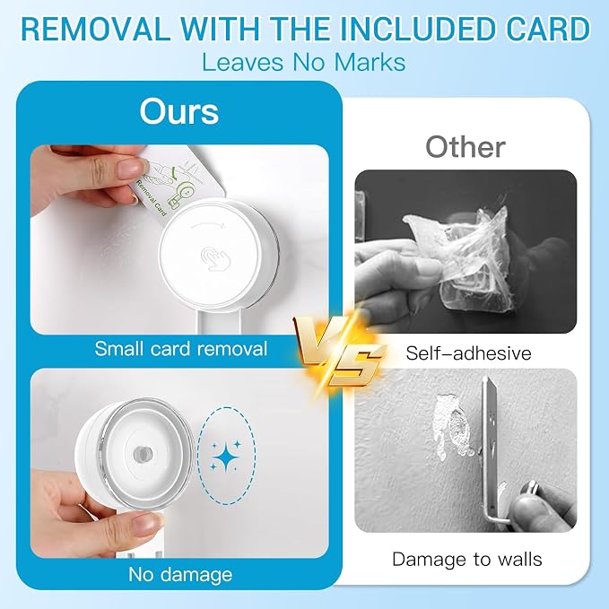 LUXEAR Heavy Duty Waterproof Shower Hooks 4 Pack - Suction Hook, No Drill Damage-Free Removable Reusable Wall Hooks for Bathroom Kitchen Towel Bathrobe Loofah Shower Hooks (Max Load 11LB/5KG)